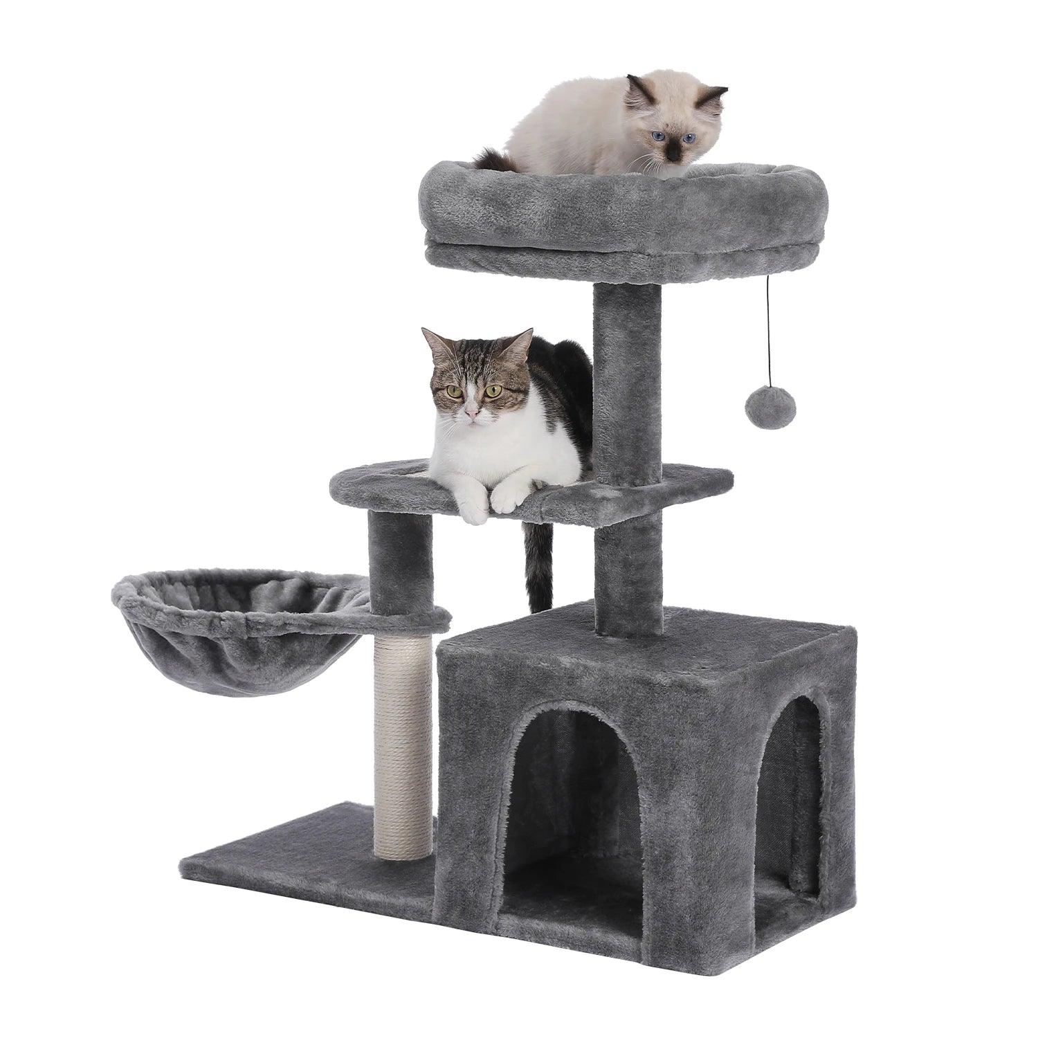 Natural Sisal-Covered Scratching Small Cat Tree - Meowfunpets